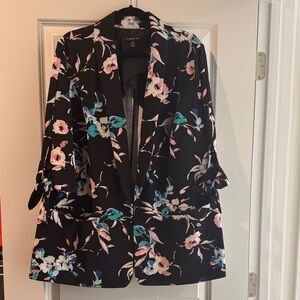 Lane Bryant Black Floral Blazer